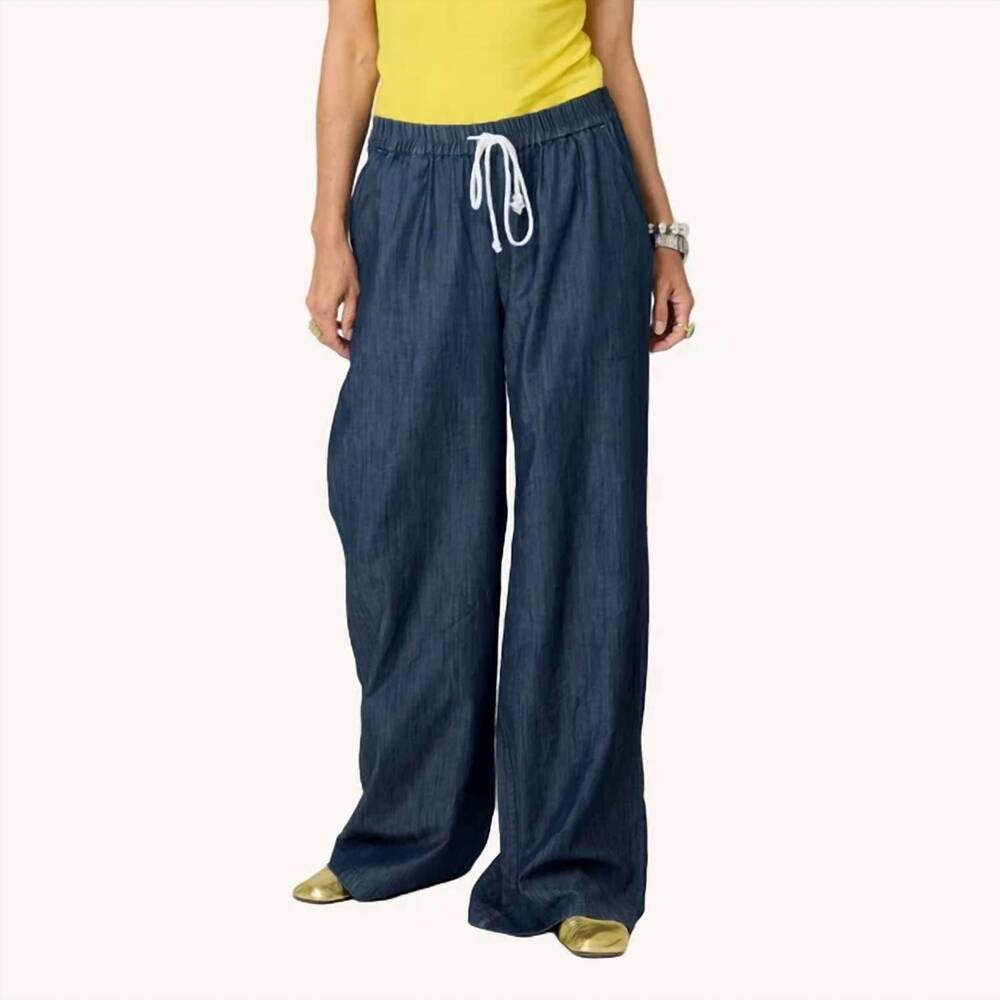 NEW KERRI ROSENTHAL women's palazzo pant in denim blue